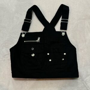 Dolls Kill Poster Girl Overall Button Up Tank Top